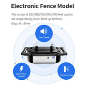 1 Drag 2 Pet Electronic Fence Wireless Dog Trainer Smart Electric Shock Dog Collar(Black)