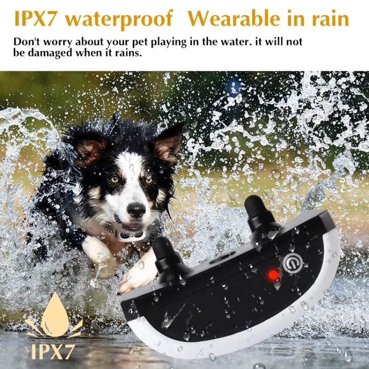 1 Drag 2 Pet Electronic Fence Wireless Stop Barker Outdoor Dog Collar Remote Control Dog Trainer(Gold)