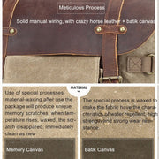 Vintage Camera Bag Water-resistant  Canvas Backpack with Laptop Compartment Tripod Holder(Army Green)