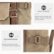 Vintage Camera Bag Water-resistant  Canvas Backpack with Laptop Compartment Tripod Holder(Army Green)