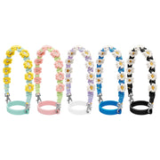 For 16-40oz Stanley Mug Lanyard Silicone Loop Boho Daisy Cute Flower Hand-Woven Mug Cover(Black)