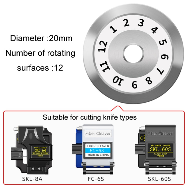 20mm 12 Rotating Surface Fiber Optic Cutting Knife Replacement Tungsten Steel Blade
