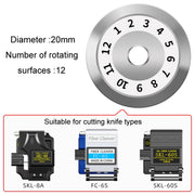 20mm 12 Rotating Surface Fiber Optic Cutting Knife Replacement Tungsten Steel Blade