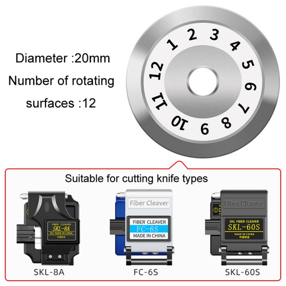 20mm 12 Rotating Surface Fiber Optic Cutting Knife Replacement Tungsten Steel Blade