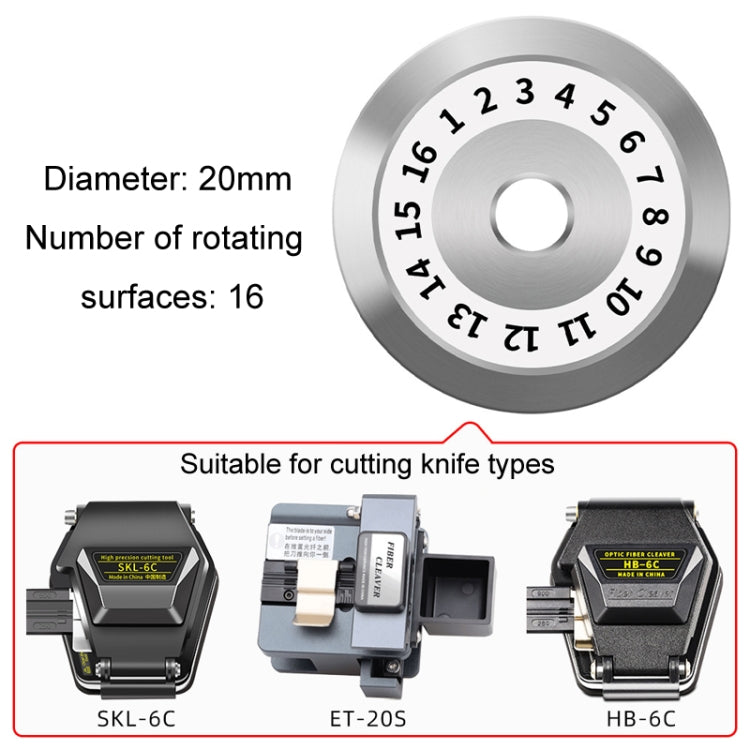 20mm 16 Rotating Surface Fiber Optic Cutting Knife Replacement Tungsten Steel Blade