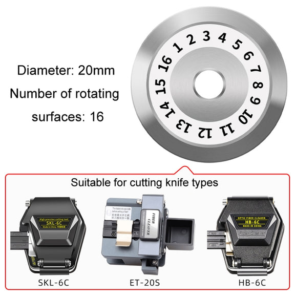 20mm 16 Rotating Surface Fiber Optic Cutting Knife Replacement Tungsten Steel Blade