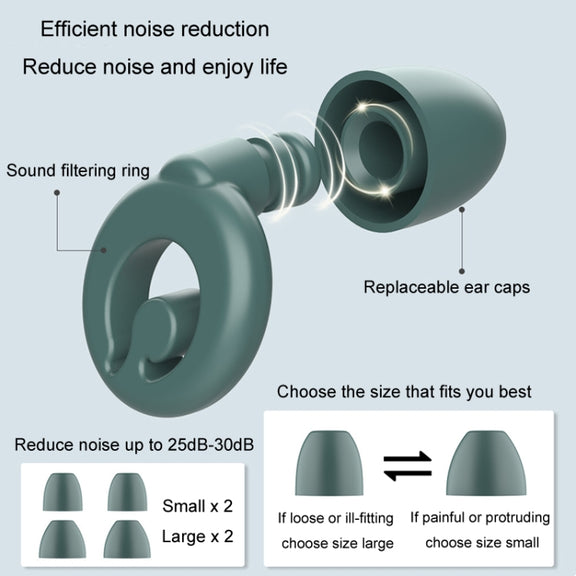 Silicone Sleep Soundproof Noise Reducing Earplugs Swimming Water-resistant Earplugs(Black)