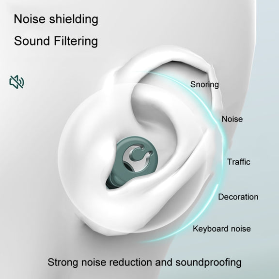Silicone Sleep Soundproof Noise Reducing Earplugs Swimming Water-resistant Earplugs(Black)