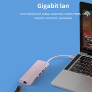 Blueendless 4K60Hz + Gigabit LAN + Data Type-C Docking Station, Spec: 9-in-1 Reading Card Blue