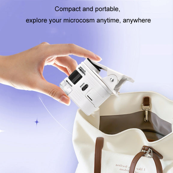 80X Children Mini Portable Microscope Student Antique Jewelry Identification Science Experiment Teaching Toy, Model: No Phone Clip