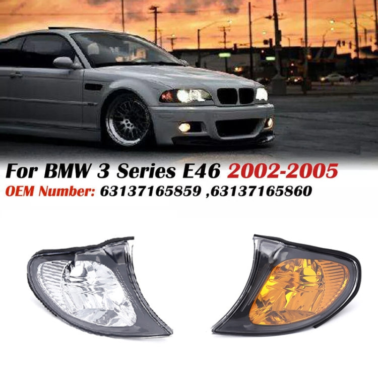 For 2002-2005 BMW 3 Series E46 Car Front Corner Parking Turn Signal Lights(Yellow Left OE 63137165859)