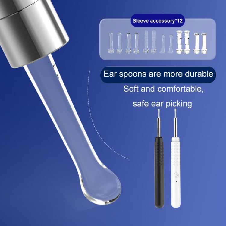 Household Visual Ear Excavator High-Definition Ear Wax Removal Picking Stick(Black)