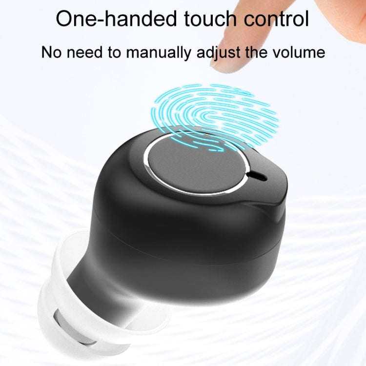 1pair Rechargeable Semi-In-Ear Hearing Aid Elderly Sound Amplifier(Black)