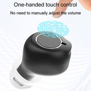 1pair Rechargeable Semi-In-Ear Hearing Aid Elderly Sound Amplifier(Black)