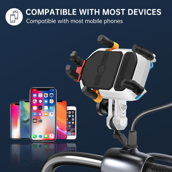 Colorful Motorcycle Shock-absorbing Navigation Mobile Phone Holder(Mirror Mount)