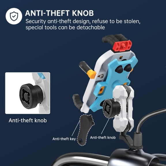 Colorful Motorcycle Shock-absorbing Navigation Mobile Phone Holder(Mirror Mount)