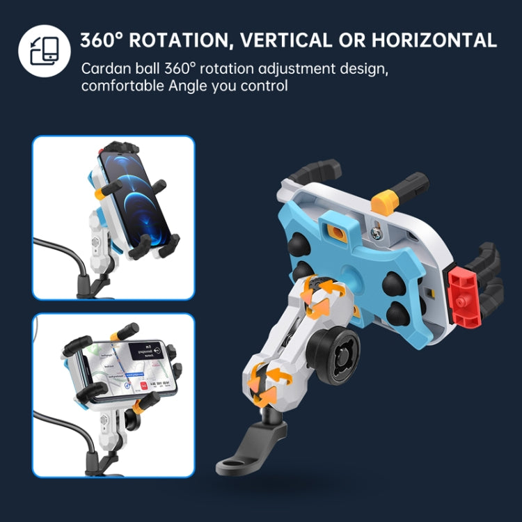 Colorful Motorcycle Shock-absorbing Navigation Mobile Phone Holder(Mirror Mount)