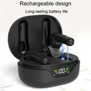 1pair Rechargeable In-Ear Hearing Aid Elderly Sound Amplifier(Black)