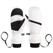 Winter Padded Ski Gloves Outdoor Windproof Warm Sports Gloves, Size: M(White)