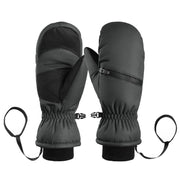 Winter Padded Ski Gloves Outdoor Windproof Warm Sports Gloves, Size: M(Black)