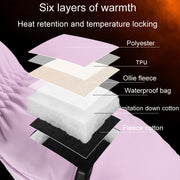 Winter Padded Ski Gloves Outdoor Windproof Warm Sports Gloves, Size: M(Light Purple)