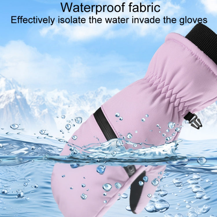 Winter Padded Ski Gloves Outdoor Windproof Warm Sports Gloves, Size: L(Black)
