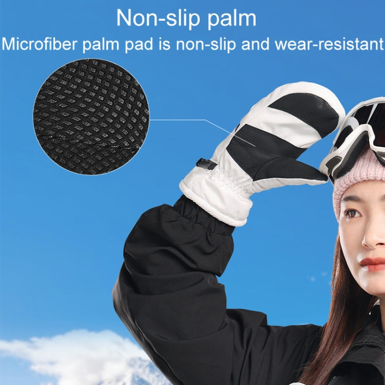 Winter Padded Ski Gloves Outdoor Windproof Warm Sports Gloves, Size: M(Black)