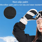 Winter Padded Ski Gloves Outdoor Windproof Warm Sports Gloves, Size: L(Light Purple)