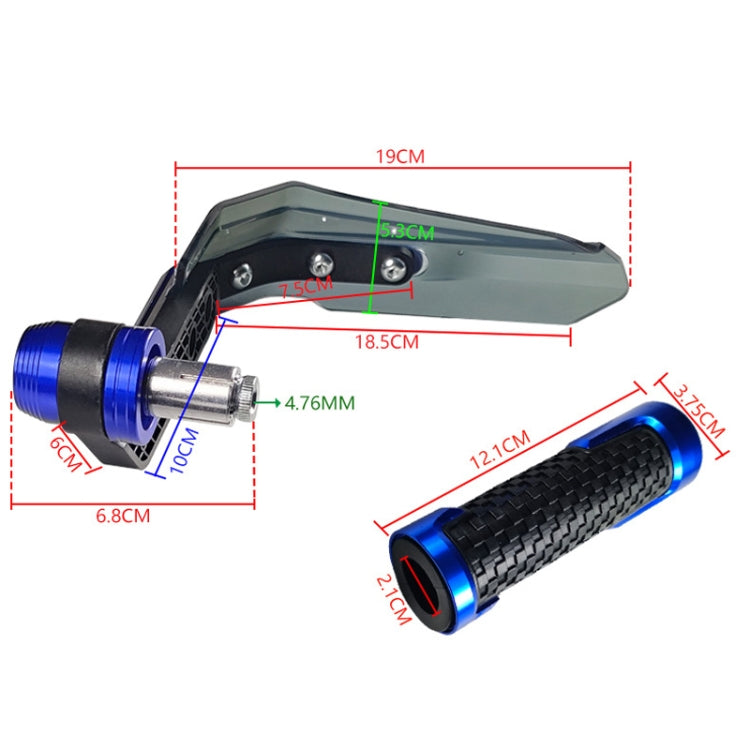 4 In 1 Motorcycle Modification Accessories Horn Windshield Windproof Protective Cover+Handlebar Plastic Throttle Grip Accessories(Blue)