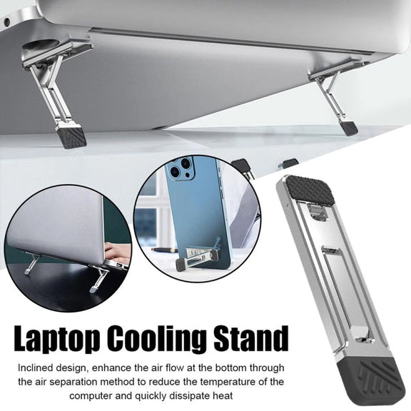2pcs Invisible Cooling Stand Heightening Pad For Laptop & Smartphones & Tablet(Light Gray)