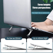 2pcs Invisible Cooling Stand Heightening Pad For Laptop & Smartphones & Tablet(Light Gray)