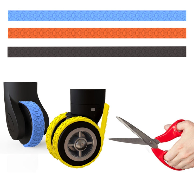 4pcs/ Set Cuttable Trolley Caster Cases Universal Wheel Silent Noise Reducing Silicone Protective Covers(Orange)