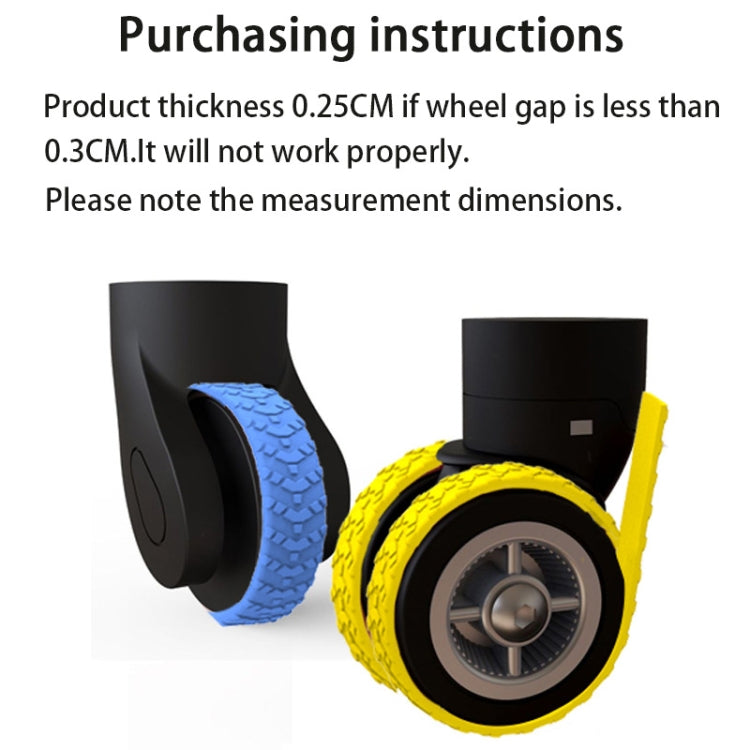 4pcs/ Set Cuttable Trolley Caster Cases Universal Wheel Silent Noise Reducing Silicone Protective Covers(Black)