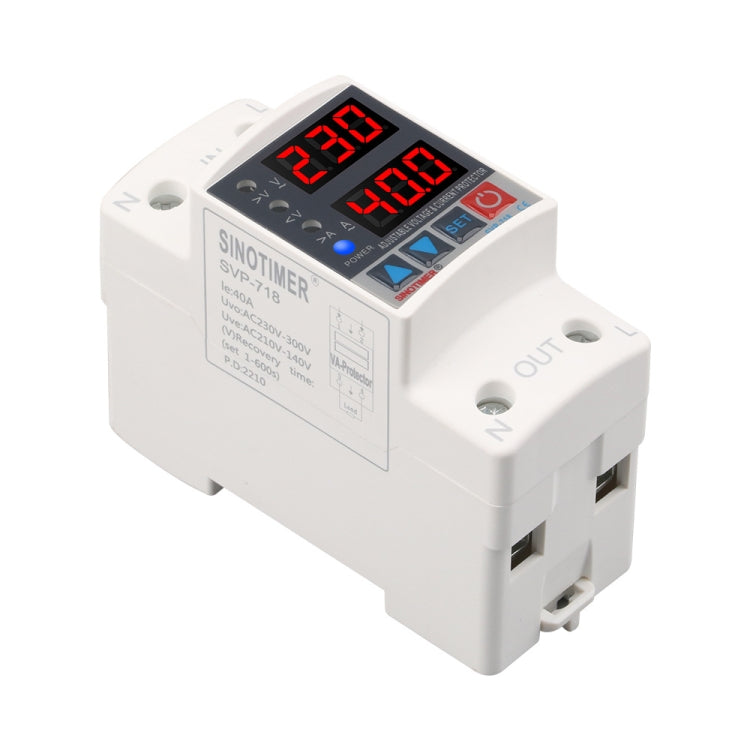 SINOTIMER SVP-718 63A Adjustable Self-resetting Intelligent Over-voltage and Under-voltage Protector 220V AC