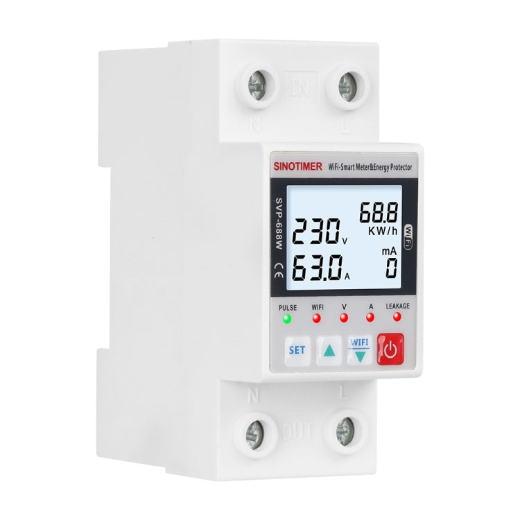 SINOTIMER SVP-688W-L  TUYA APP WiFi Smart Circuit Breaker Over Under Voltage Protector