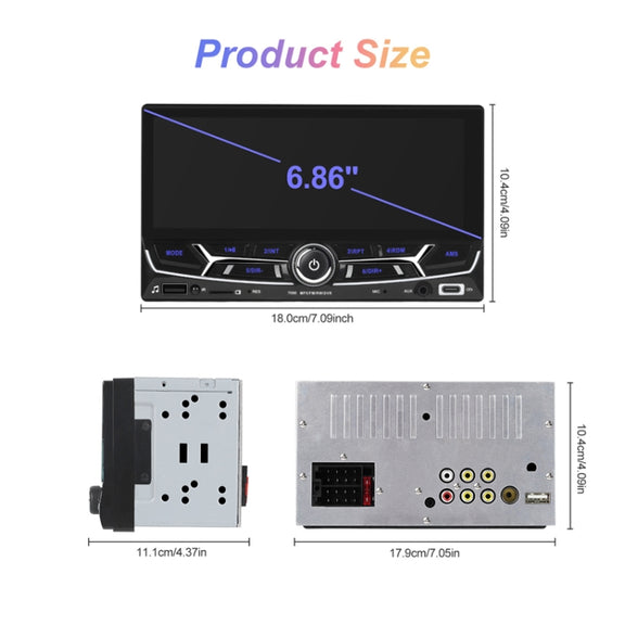 6.86inch Dual Butt Button Knob Player MP5 With Backup Camera Function / Bluetooth / CarPlay(Standard)