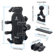 Outdoor Motorcycle Aluminum Alloy Shock-absorbing Mobile Phone Holder(Handlebar Model)