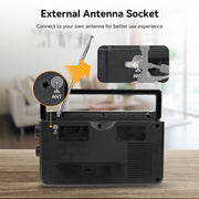 Retekess TR638 LCD Digital Display Full-Band Bluetooth FM Radio Support External Antenna(EU Plug)