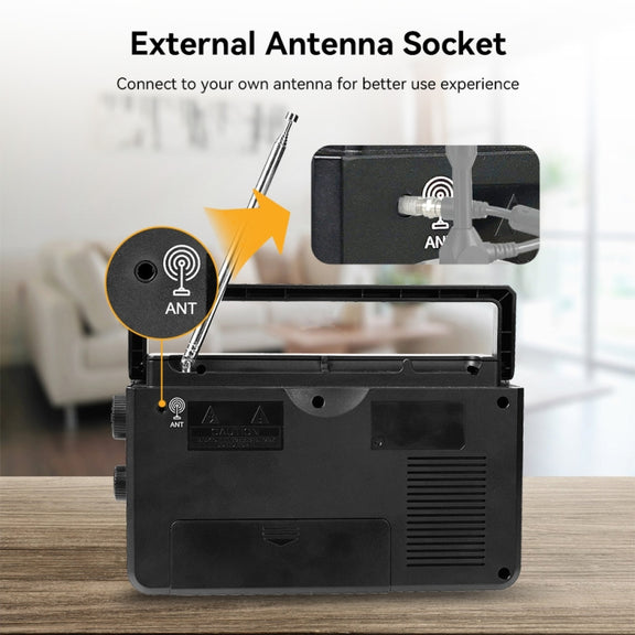 Retekess TR638 LCD Digital Display Full-Band Bluetooth FM Radio Support External Antenna(EU Plug)