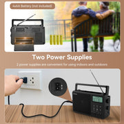 Retekess TR638 LCD Digital Display Full-Band Bluetooth FM Radio Support External Antenna(EU Plug)
