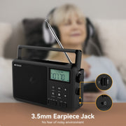 Retekess TR638 LCD Digital Display Full-Band Bluetooth FM Radio Support External Antenna(EU Plug)