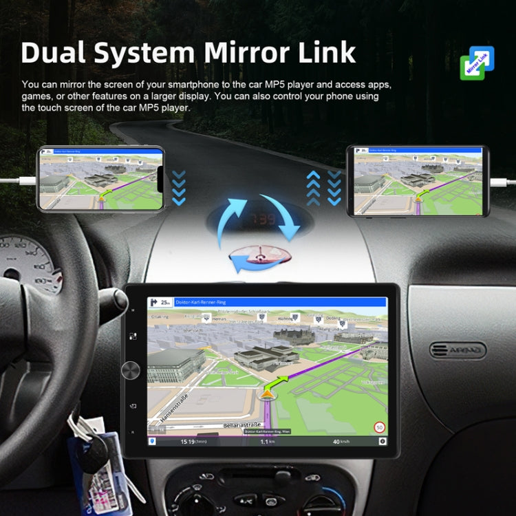 10.4 Inch MP5 Single Butt Vertical Screen Manual Rotation Android Navigation With Wireless Carplay Backup Camera(Standard)