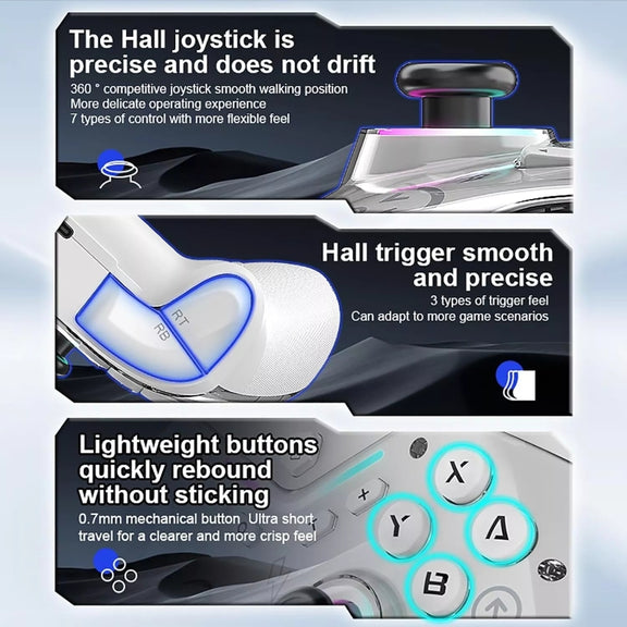 CM-617  Wireless Bluetooth Game Controller for Switch / Android / IOS / PC / Smart TV(Colorful White)