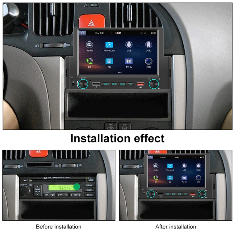 6.2 Inch MP5 Player Single Butt Universal Wired CarPlay Car Monitor, Model: Standard