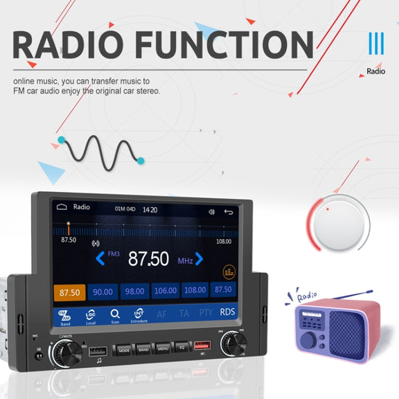 6.2 Inch MP5 Player Single Butt Universal Wired CarPlay Car Monitor, Model: Standard