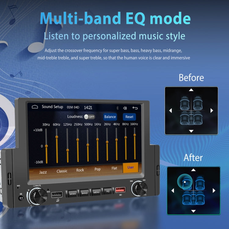 6.2 Inch MP5 Player Single Butt Universal Wired CarPlay Car Monitor, Model: Standard