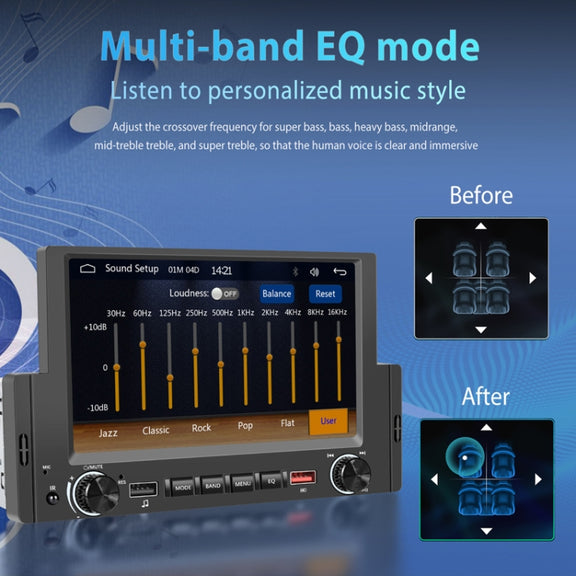 6.2 Inch MP5 Player Single Butt Universal Wired CarPlay Car Monitor, Model: Standard