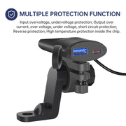 Motorcycle PD+USB Fast Charging Mobile Phone Charger Rearview Mirror Extension Bracket