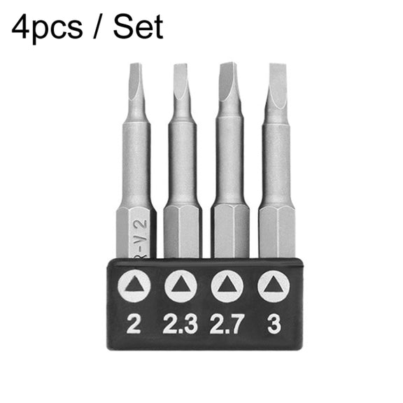 4pcs / Set Triangle Chrome Vanadium Steel Bit Set Appliance Repair Electrical Drill Accessories With Magnetic