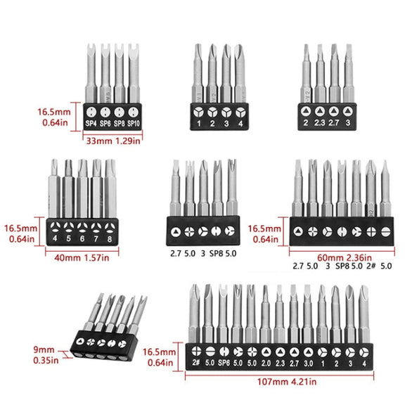 4pcs / Set Triangle Chrome Vanadium Steel Bit Set Appliance Repair Electrical Drill Accessories With Magnetic